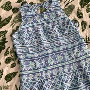 Sleeveless Mini Dress in Lavender Blue Print